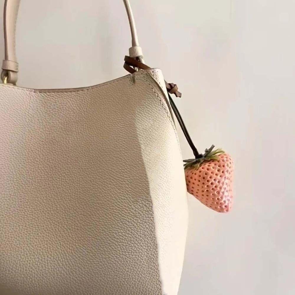 Waterproof Strawberry Key Ring 3D Red Resin Fruit Pendant Creative Versatile Bag Charm  Party