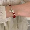 Chinese Style New Year Bangle Buddha Women's Wrist Jewelry Ornament Red Beads Bracelet Couple