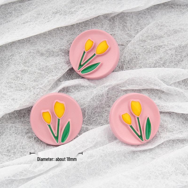 Children's Colorful Tulip Flower Button Cardigan Sweater Shirt