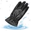 Black Waterproof Gothic Punk Touch Screen Gloves Fleece Guantes PU Leather Gloves Thicken