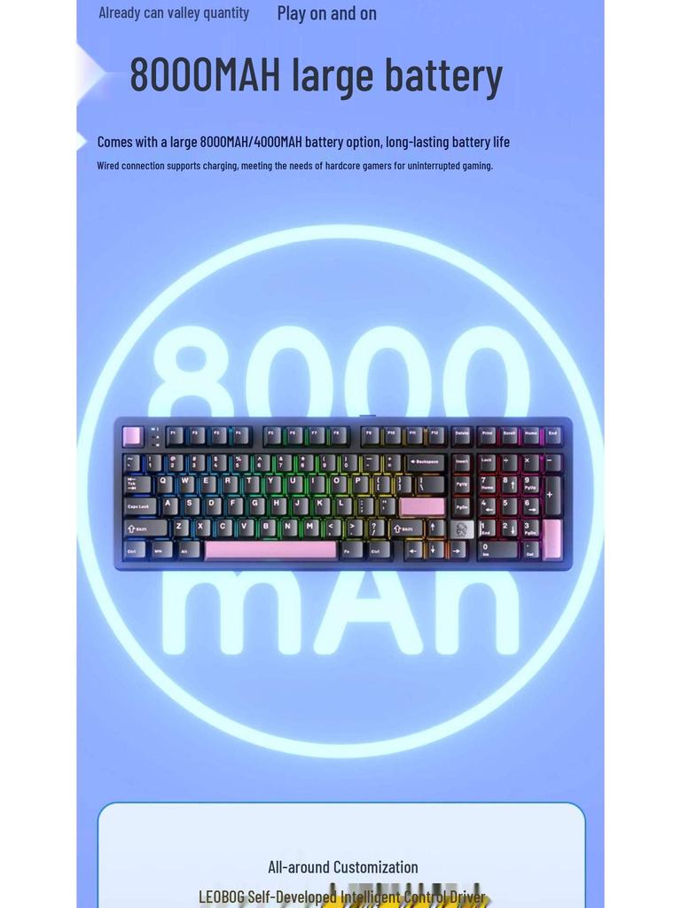 LEOBOG Hi98C Wireless Three-Mode Bluetooth Mechanical Gaming Keyboard