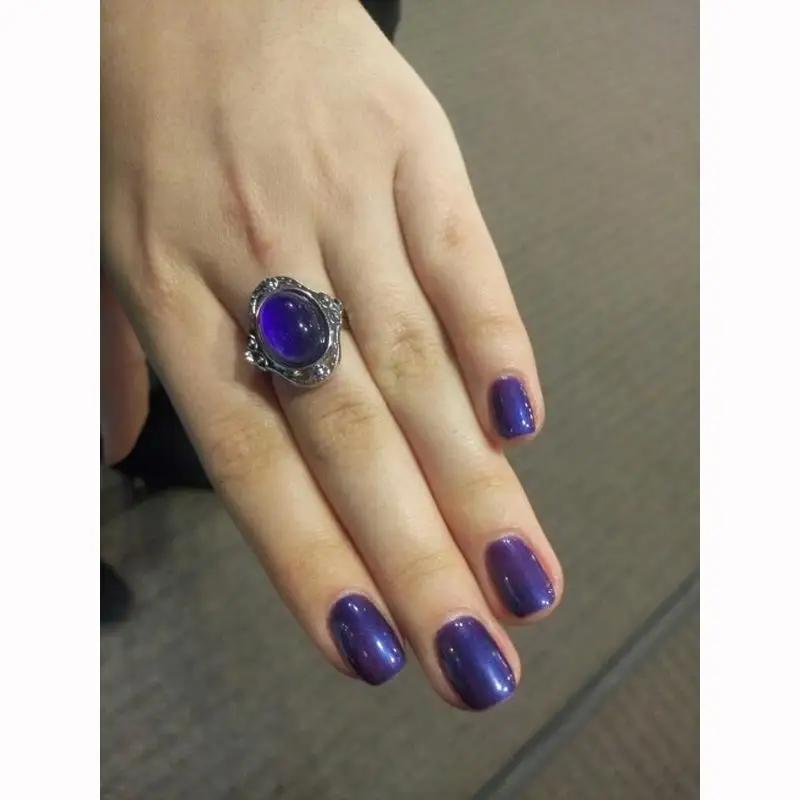 Vintage Farbwechsel Stimmungsring Oval Emotion Gefühl Veränderlich Temperaturkontrolle Damen Accessoires Kreative Geschenke