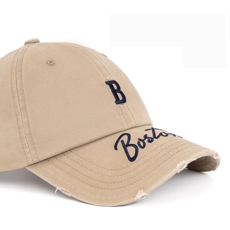 Bestickte Buchstaben Baseballkappe Herren Damen Softtop-Kappe Großer Kopf Partnerhut