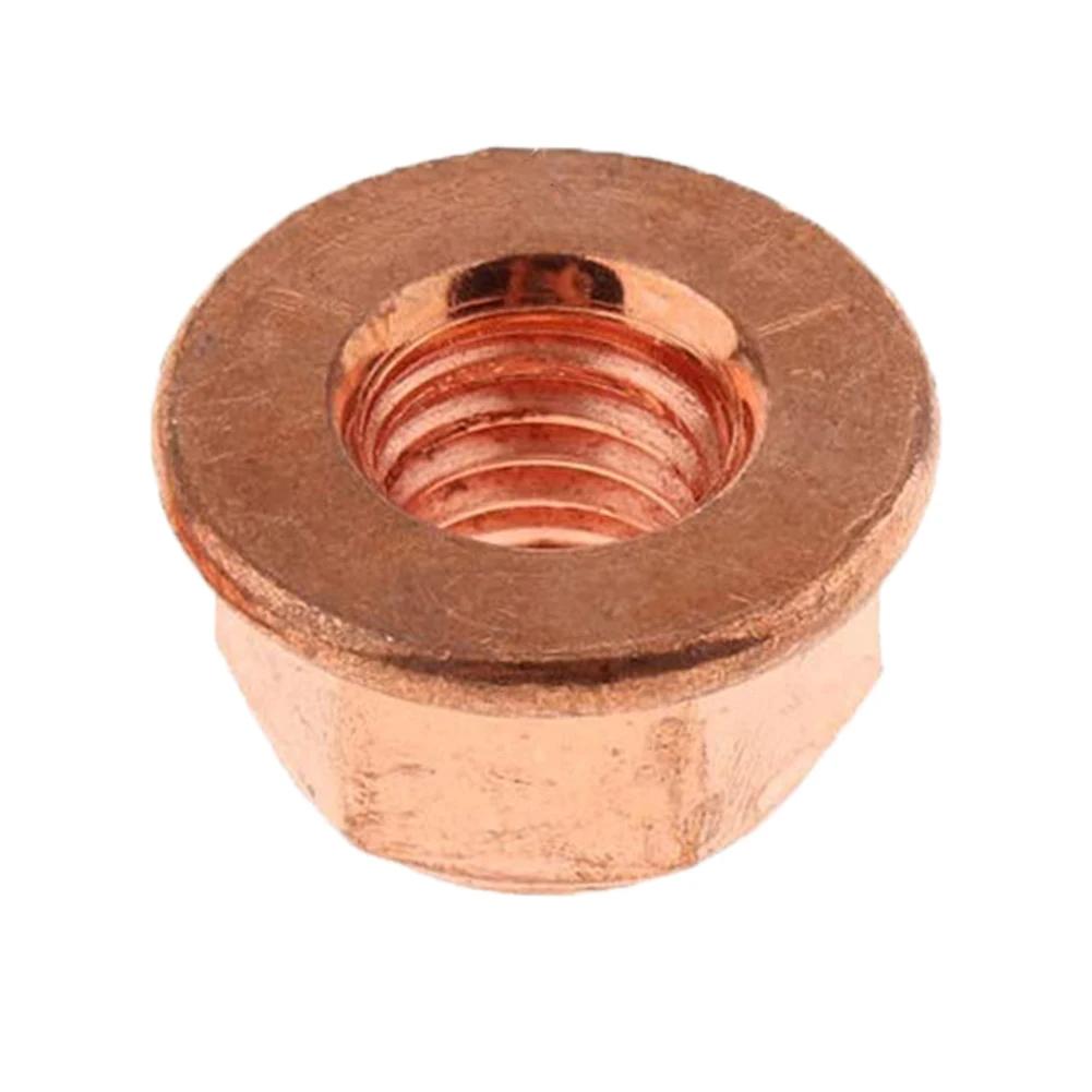 50 PCS Universal Car Exhaust Manifold Lock Nuts Copper Plated M8x1.25mm For Interior Accessories