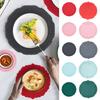Silicone Placemat Nordic Vintage Lace Pattern Table Mats Heat Resistant Trivet for Hot Dishes Non-Slip Coaster for Kitchen Table