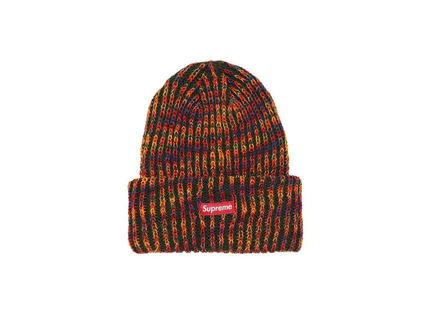 Supreme Rainbow Loose Gauge Beanie Olive One-Size