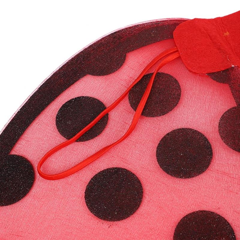 Ladybird Foldable Wing for Childrens Role Play Costume Soft Fabric Design Comfortable Wear at Halloween Parties and Themed Event