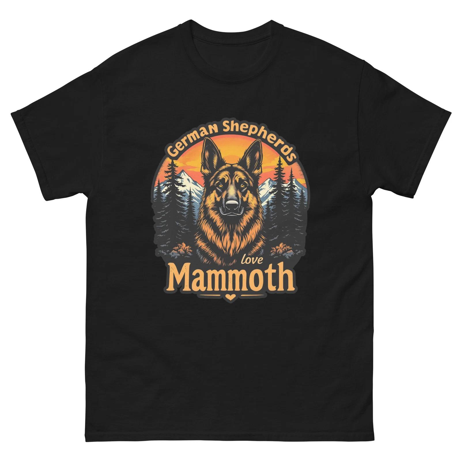 German Shepherds Love Mammoth Ski Snowboard Dog Unisex classic tee M