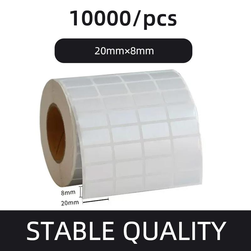 Etiqueta de código de barras PET prata fosca 20 30 40 50 60 70 80 90 100 Fita de transferência térmica Impressora de adesivos