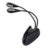 2-Arm-LED-Buchleuchte, LED-Leuchte mit zwei Armen zum Anklemmen für Lesen, Camping, Wandern(Schwarz)