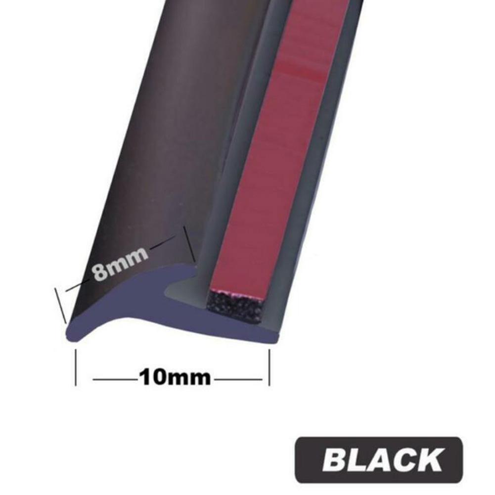 Striscia di Tenuta in Gomma per Auto 2M 8x10mm Bordo Impermeabile a Forma di T Inclinato Striscia Decorativa Adesiva Universale Anti-Collisione