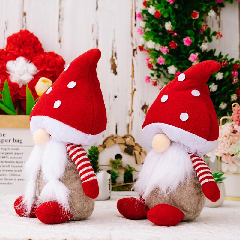Cute Round Dot Red Hat Plush Doll With Mushroom Head For Cozy Living Spaces