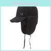 Warm And Cozy Winter Baseball Hat For Elderly Men With Ear Protection In Black And Gray