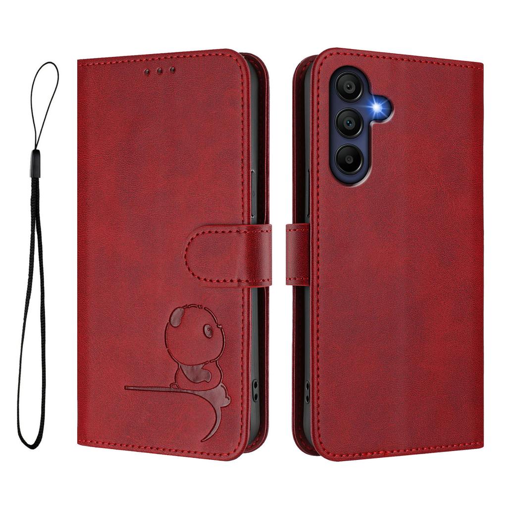 Für Samsung Galaxy A16 4G/Galaxy A16 5G Hülle Panda-Aufdruck RFID-Blockierende Geldbörse Leder Handyhülle mit Handschlaufe