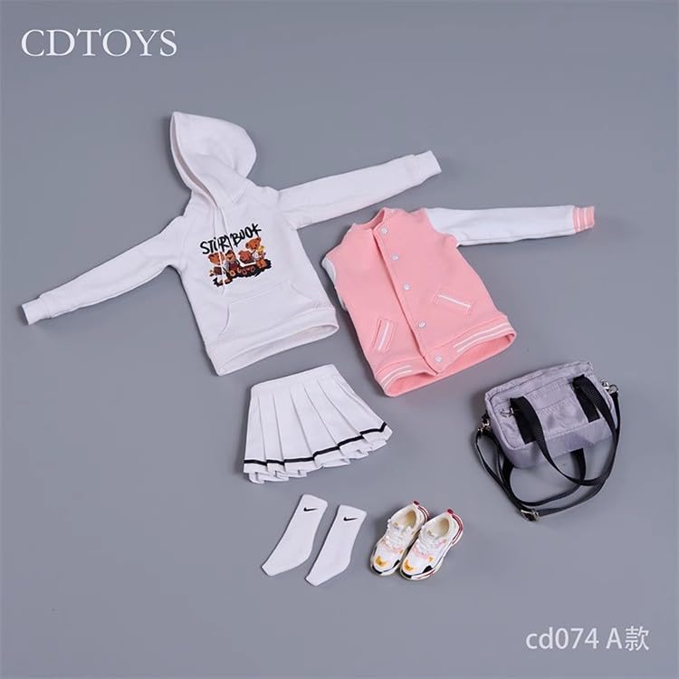 Spielzeug & Hobby [TOYBARJAPAN] Actionfiguren-Set im Maßstab 1:6 für TBLeague Körper (CD Toys CD074) - Schöne Frau Baseball-Uniform, Kapuzenpullover,
