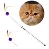 Teaser Stick Feather Plush Ball Design Attractive Plastic Interactive Teaser Cat Toy for Kitten