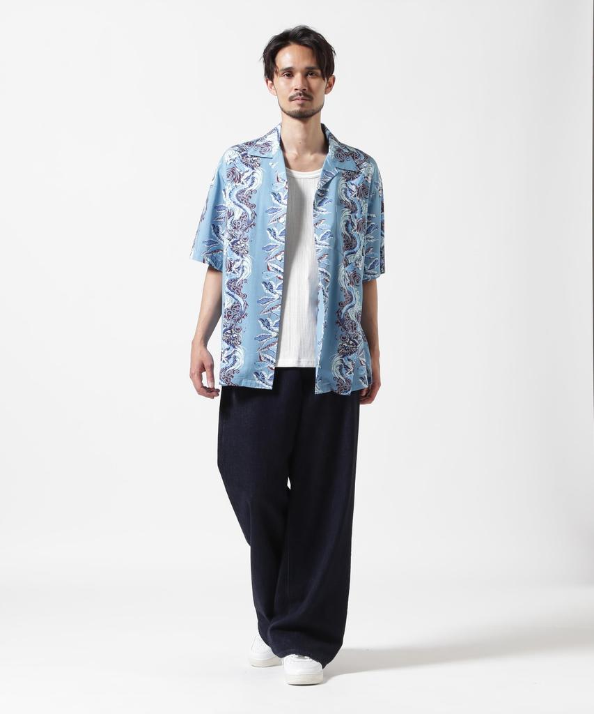 AVIREX Aloha Shirt Dragon Rise Size M Blue (WEB&DEPOT Exclusive) Men's (110cm) 783-5123024