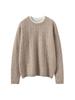 New Arrival Women's Color Block Cashmere Knit Sweater - Round Neck Long Sleeve Thick Pullover
