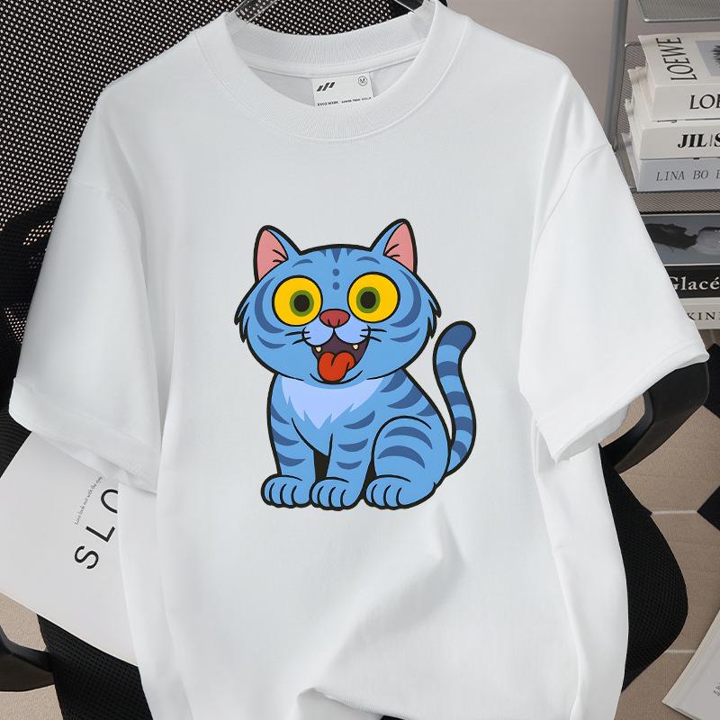 Demon Hunters Cartoon Tiger Printed T-shirt Harajuku Round Neck Casual Short Sleeve Summer Woman Top Casual Clothing Tops