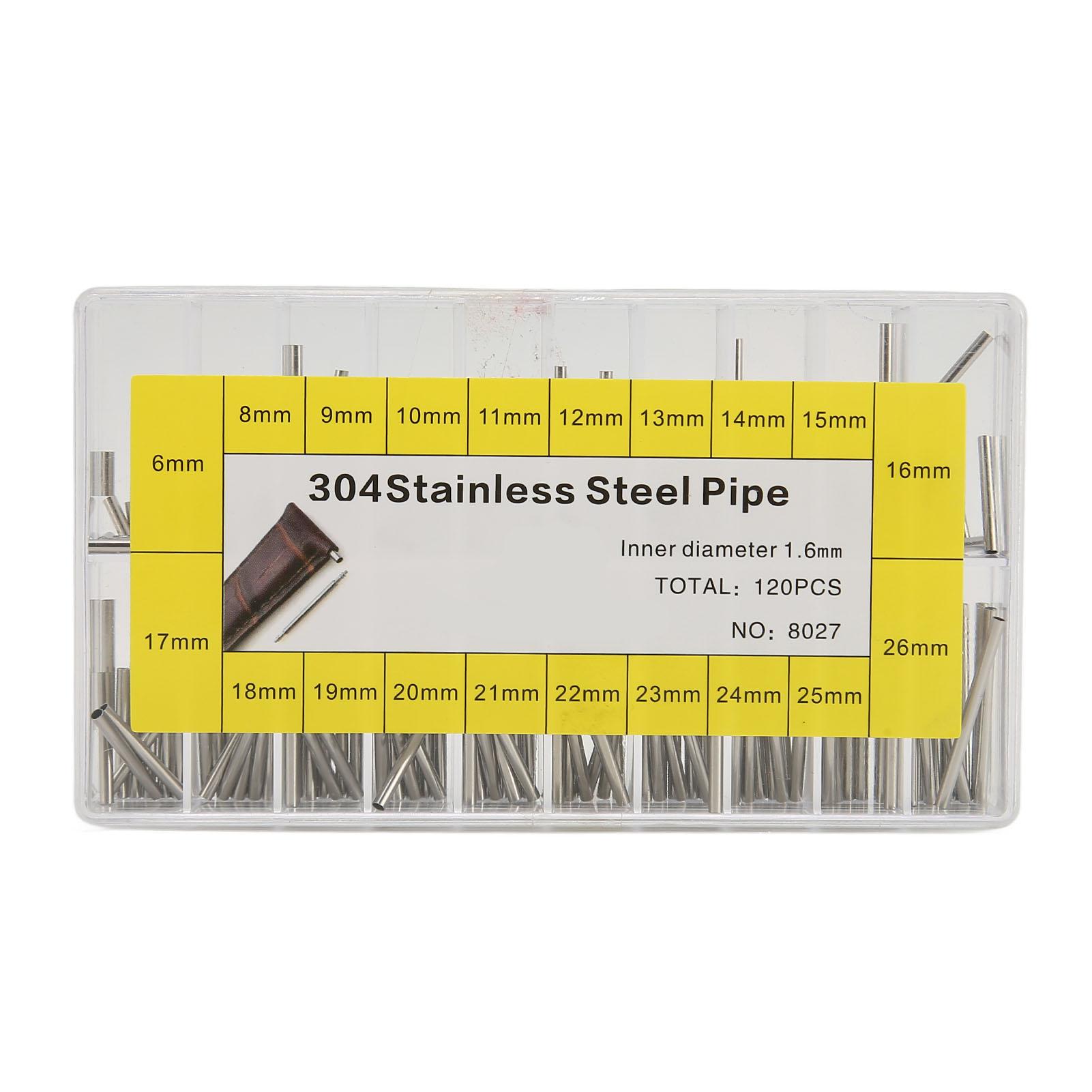 

Watchband Tube Bars Set Stainless Steel 6mm to 26mm Watch Strap Link Pins 1.6mm Inner Diameter