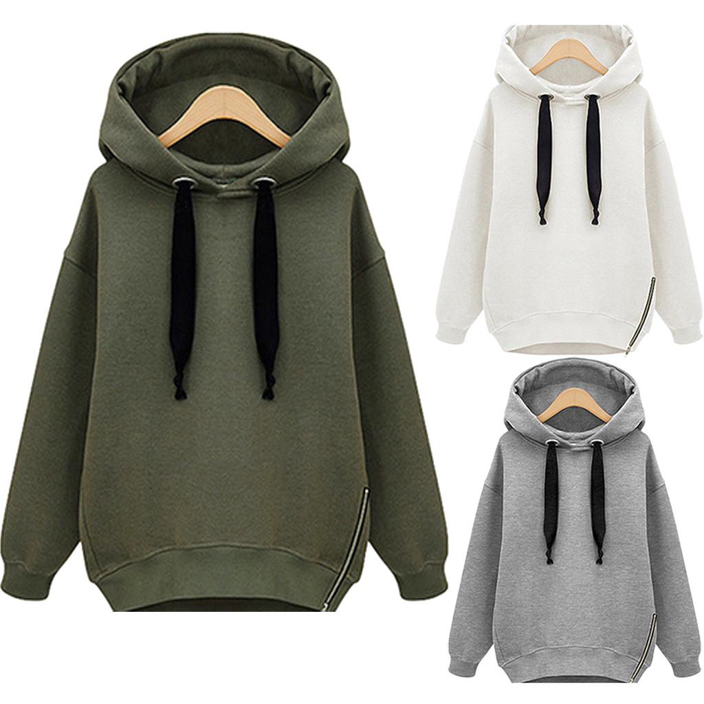 Europe and the United States loose long-sleeved hooded thick long Sweatshirt