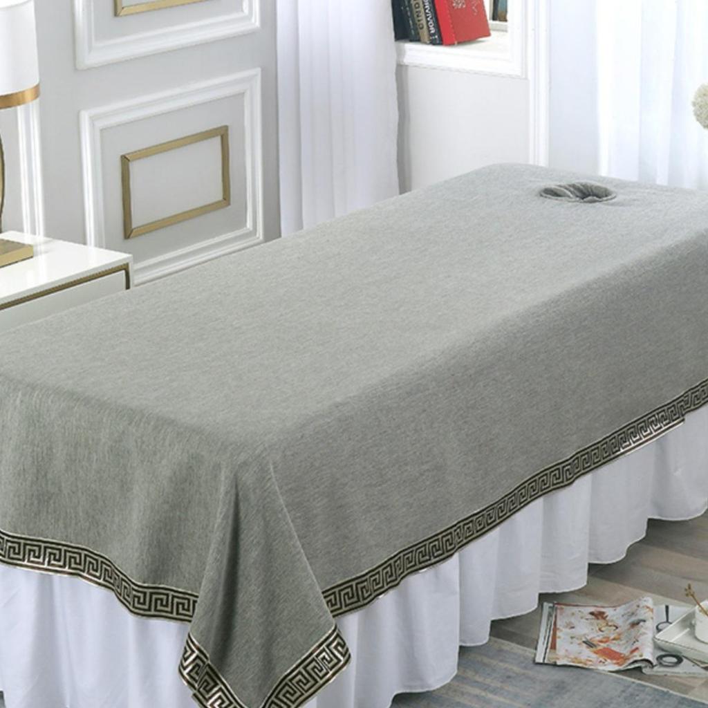 Thickened Cotton Linen Massage Bed Sheet - Solid Color