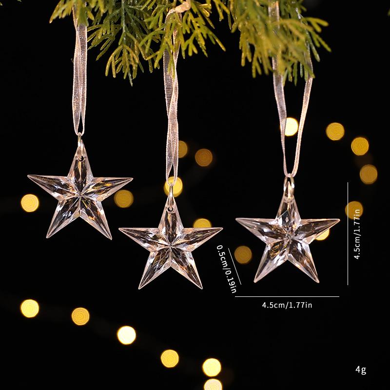 Acrylic Crystal Ornament Elegant Christmas Drop Ornament Christmas Pendant Lightweight Transparent Ornament For Christmas Tree