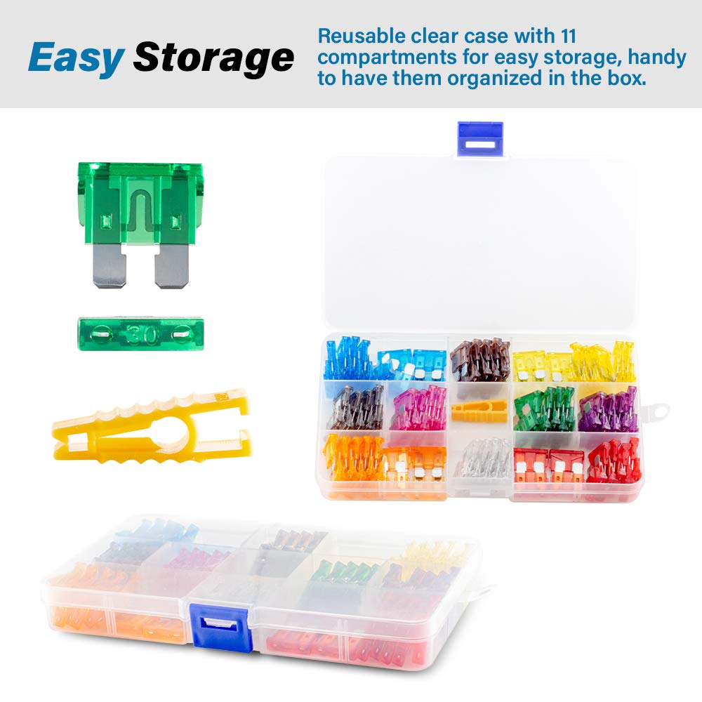 120Pcs Car Small Size Standard Low Profile Blade Fuses 5/7.5/10/15/20/25/30 AMP