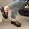 Fashion Waterproof Platform High-heeled Slippers Summer New Round Head Shallow Mouth Mesh Hollow Anti-slip Wear-resistant Sandals