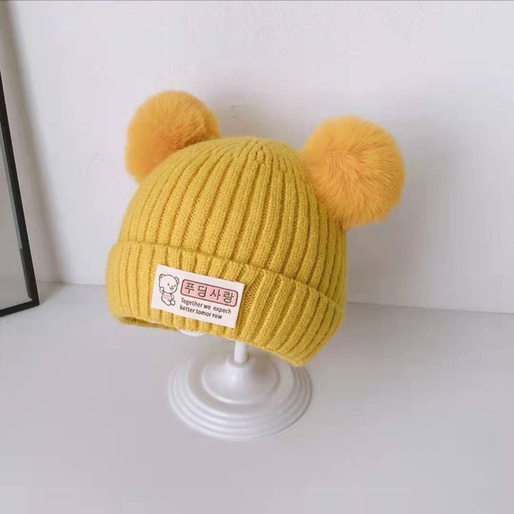 Newborn Teddy Bear Hat Knit Cotton Lined Winter Thermal Thickened Cap Adorable Infant Baby Boy Girl Gift