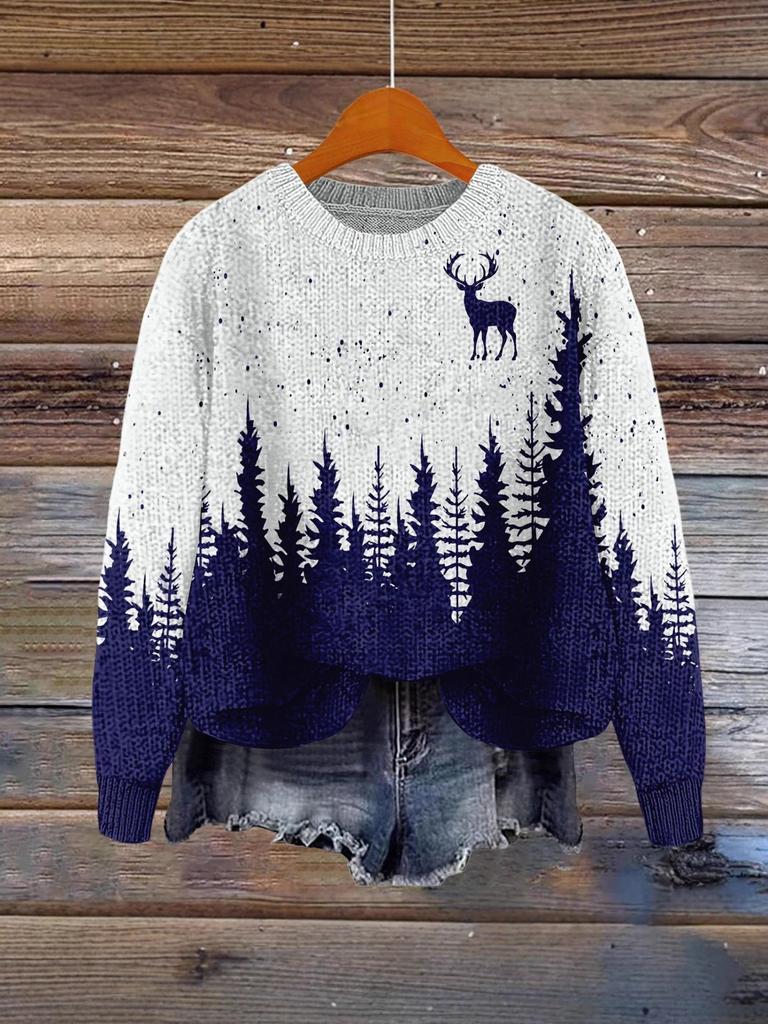 ZJW908-YT2 3D Print Christmas Pullover Sweater