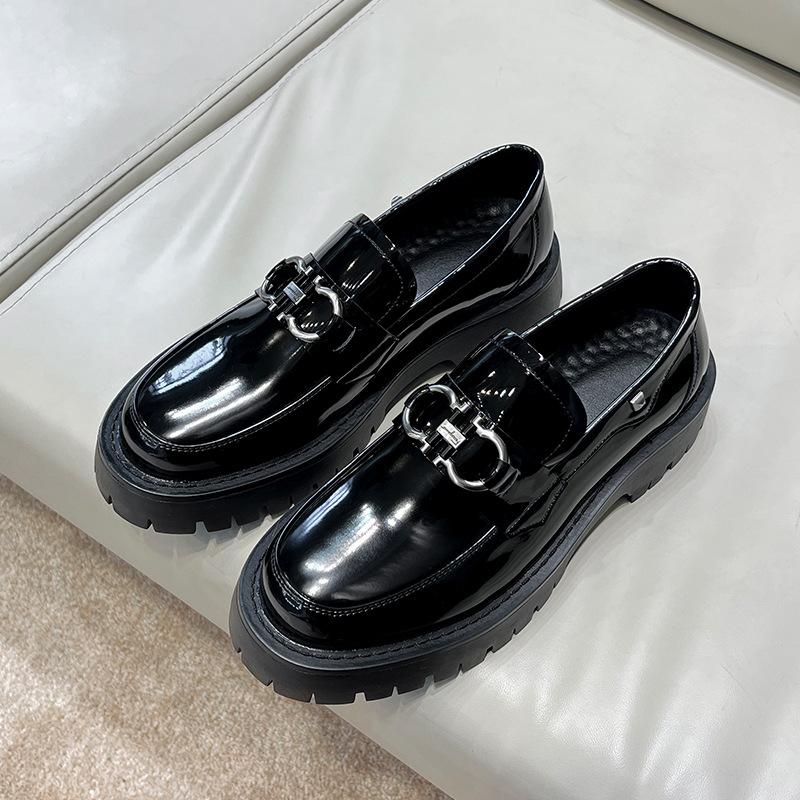 One-Pedal  Small Leather Shoes Male Retro Student Korean Version British College Style Single Shoes Lazy Loafers 21288-T