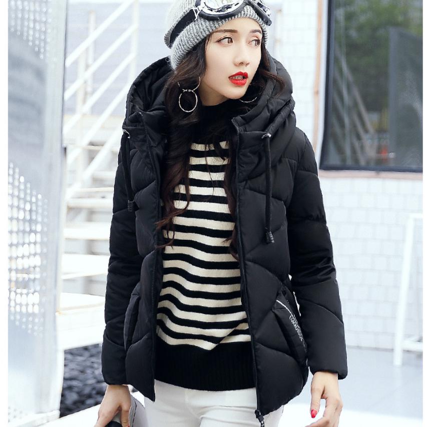 

Модная женская хлопковая куртка с подкладкой Корейская куртка-пуховик для женщин M чёрный