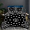 Paisley Flower Pattern 3D Printed Bedding Set Arabic Style Decoration Black Grid Duvet Cover Polyester Quilt Cover Pillowcase