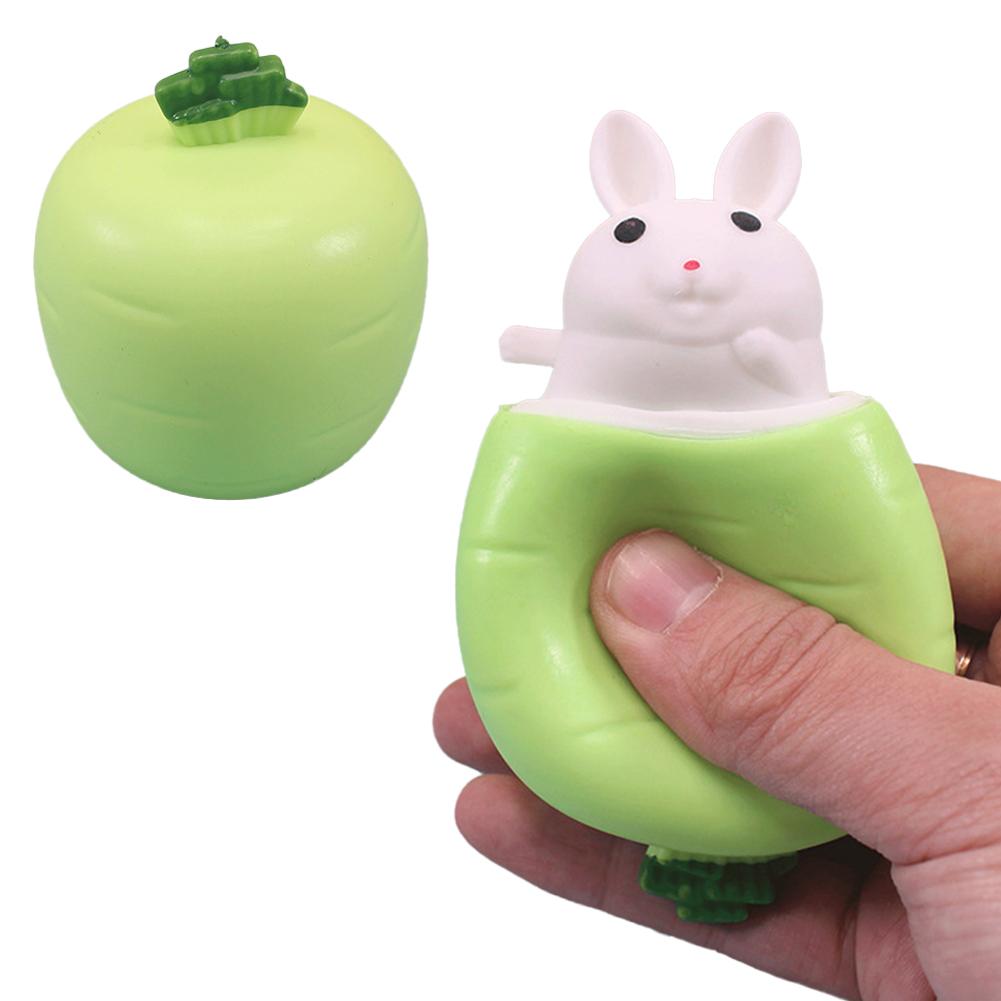 Squeezing Carrot Rabbit Squeezing Cup Pocket Small Bunny Carrot Animal Bunny Stress Pinching St R0Z3