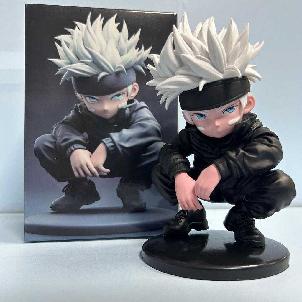 Jujutsu Kaisen Módní hračka: Gojo Satoru Stojící & Tygří hůl Hisahito Sedící Figurky - Q Verze Ozdoby do auta