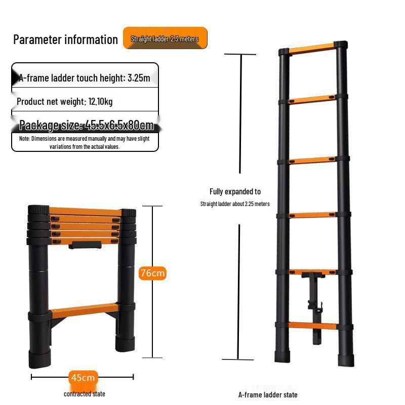 Stainless Steel Telescopic Aluminum Alloy Folding Step Ladder