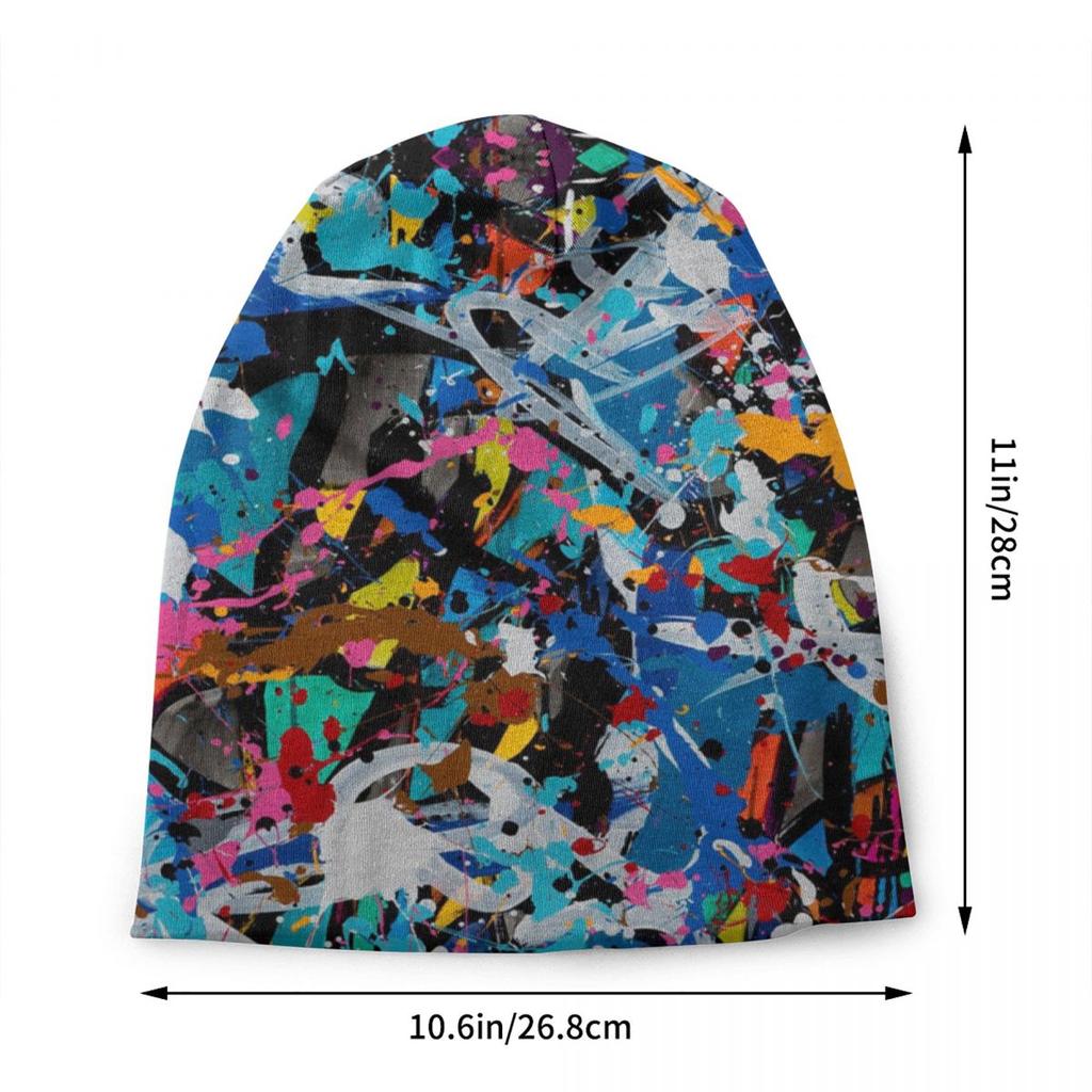 Abstract Street Graffiti Beanie Cap Unisex Winter Warm Bonnet Femme Knitted Hats Colorful Camouflage Skullies Beanies Hat