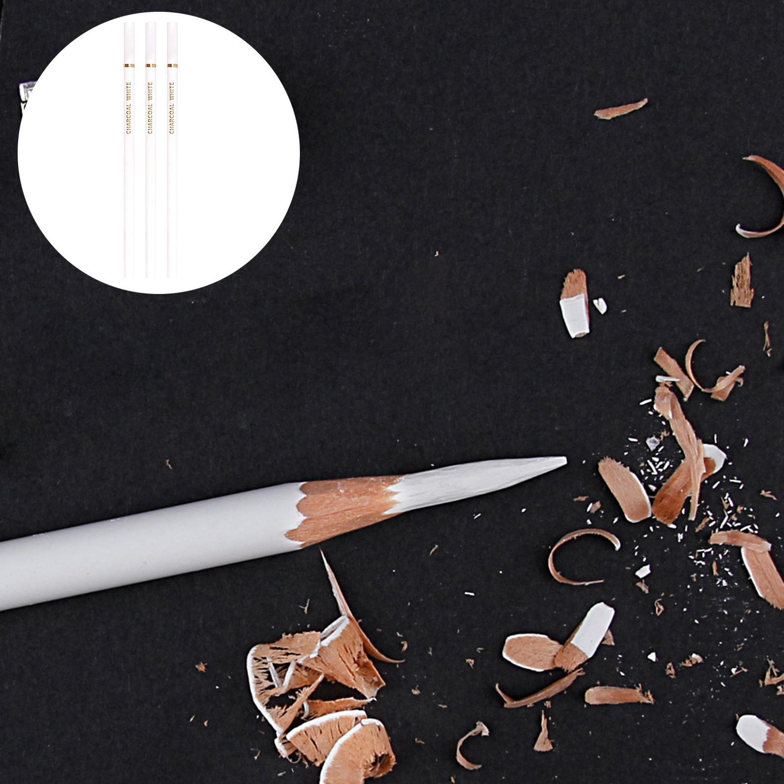 

3 шт. угольные карандаши, принадлежности для художественной живописи, 4 мм, яркие ручки для рисования, эскиз, изюминка белый