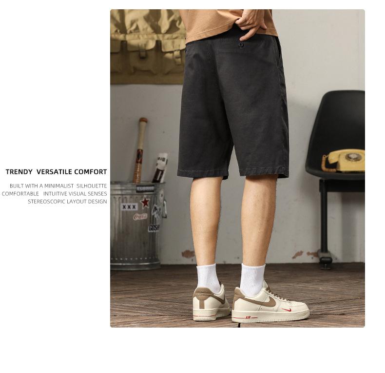 American Vintage Style Herrenshorts Gewaschene Baggy Shorts Cargo-Hose Sommer-Mode Baumwolle Lässige Stretch-Shorts