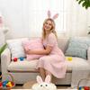 Easter Bunny 3d Embroidered Tufted Pillowcase For Living Room And Bedroom, Removable And Washable Pillowcase