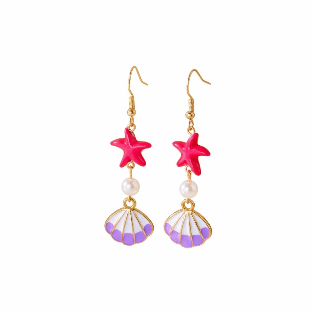 Bohemian Starfish Stud Earrings Exaggerated Shell Drop Earrings  Lady/Gifts