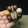 20mm Multi-Color Sandalwood Beaded Bracelet, Chinese Style Handheld Prayer Beads, Ethnic Fashion Wrist Jewelry for Men and Women