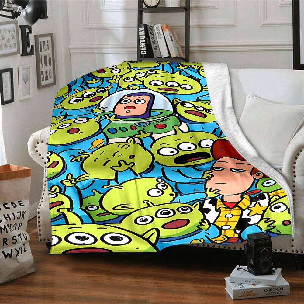 1Pc Toy Story Alien Invasion Blanket Soft Throw Blanket For Home Bedroom Bed Sofa Travel Office Solid Christmas Blanket