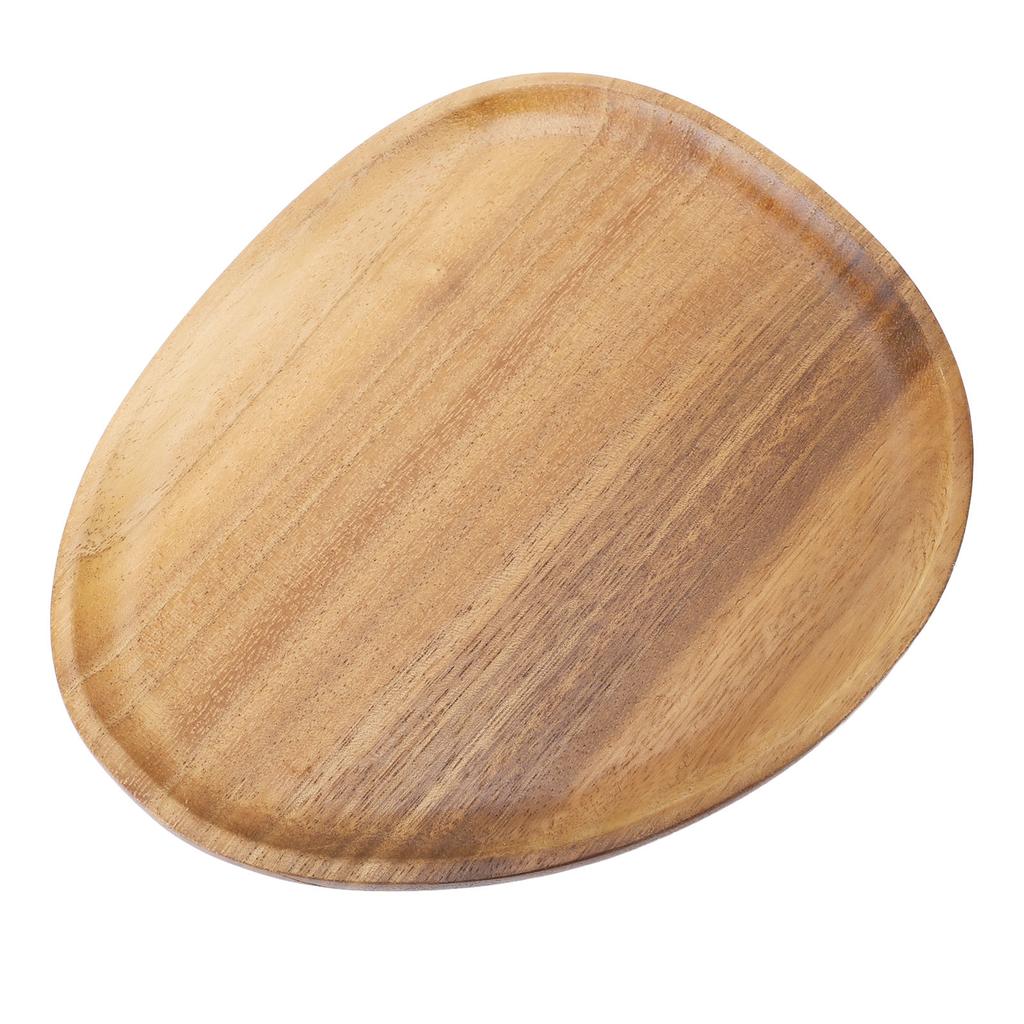 Dinner Plate Walnut Wood Japanese Style Unique Reusable Serving Food Plate for Dessert Snack Fruit