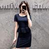 Teluoman Women's OL Style Faux Two-Piece Work Dress