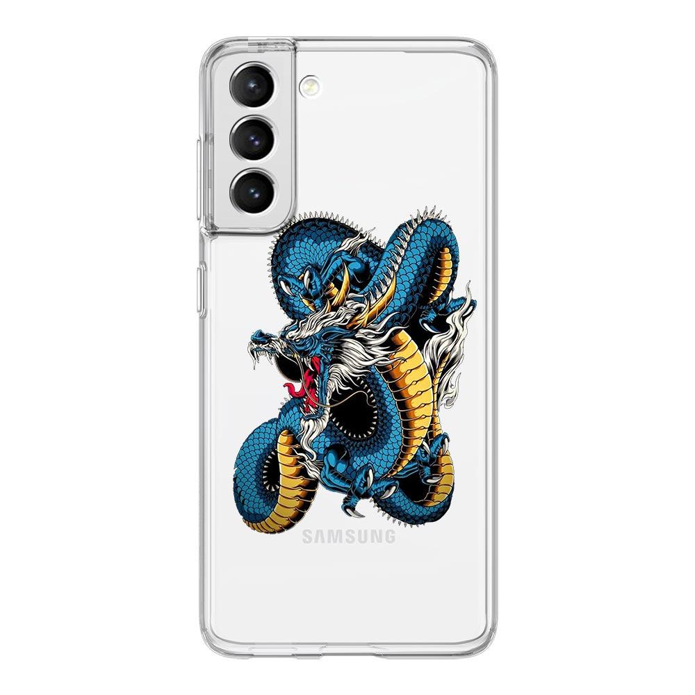 

Модный чехол для телефона с драконом для Samsung Galaxy S22 S21 S20 FE Ultra 5G S10 S10E S9 S8 Plus Note 10 20, мягкий прозрачный чехол для полного объектива Samsung S10e