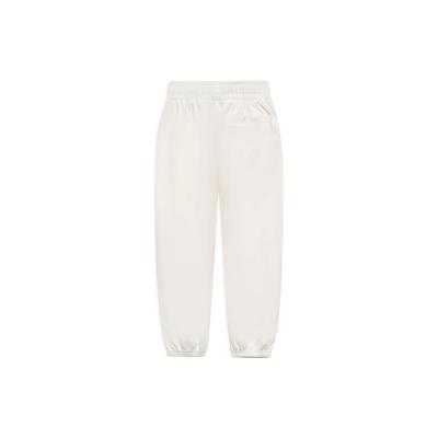 Li Ning Sports Basketball Series Solid Color Loose Fit Sweatpants Women Bottoms Cloud-White AKLS368-1