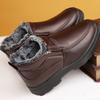 Fashion Men's Elderly Cotton Shoes Dad Winter Plushed Warm Shoes 2024 New Type Anti Slip Waterproof Outdoor Work Casual Shoes