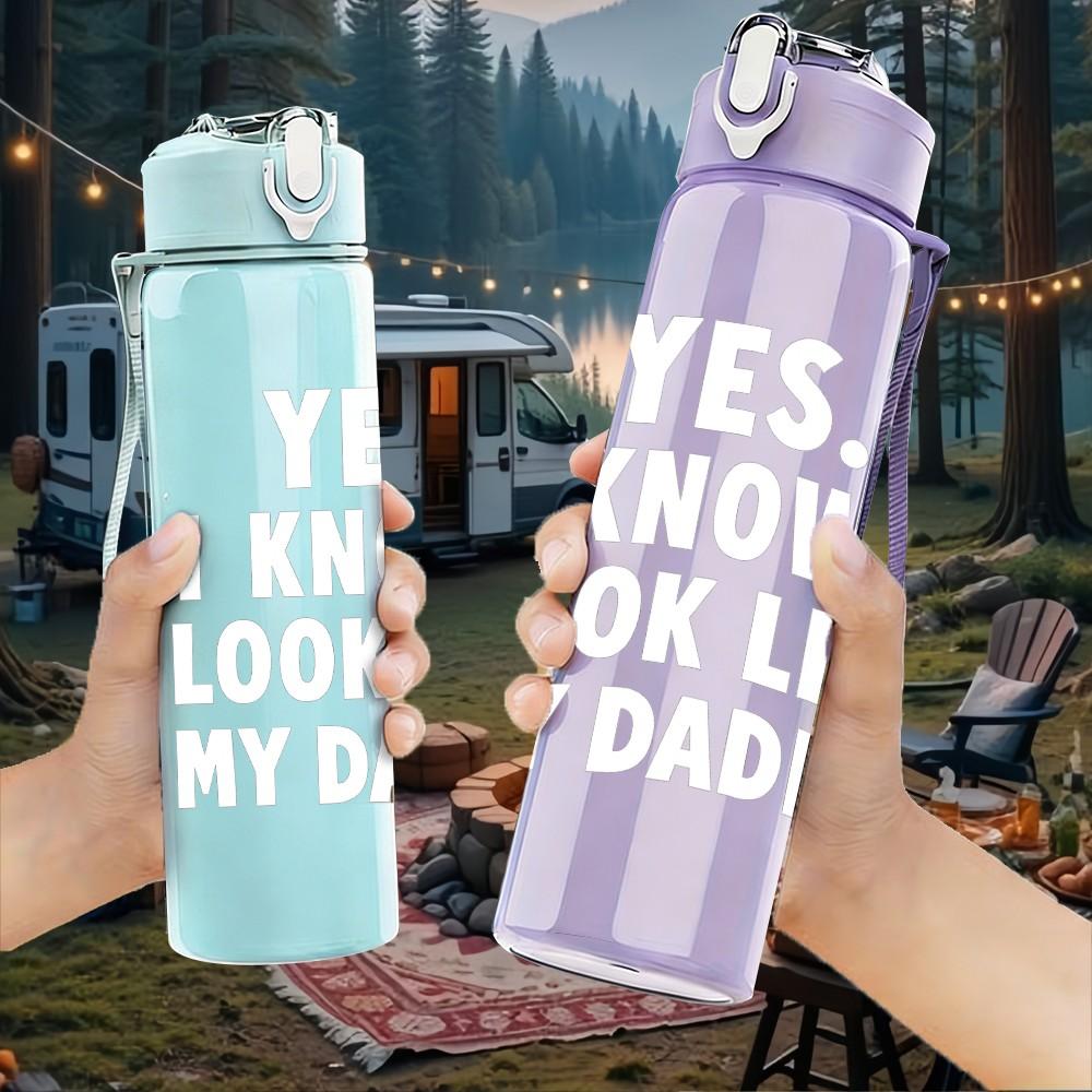 1PC I Know My Worth Quote 750ml Color Plastic Sports Water Bottle Leakproof Flip Straw Lid Suitable for Sports Office Home Use